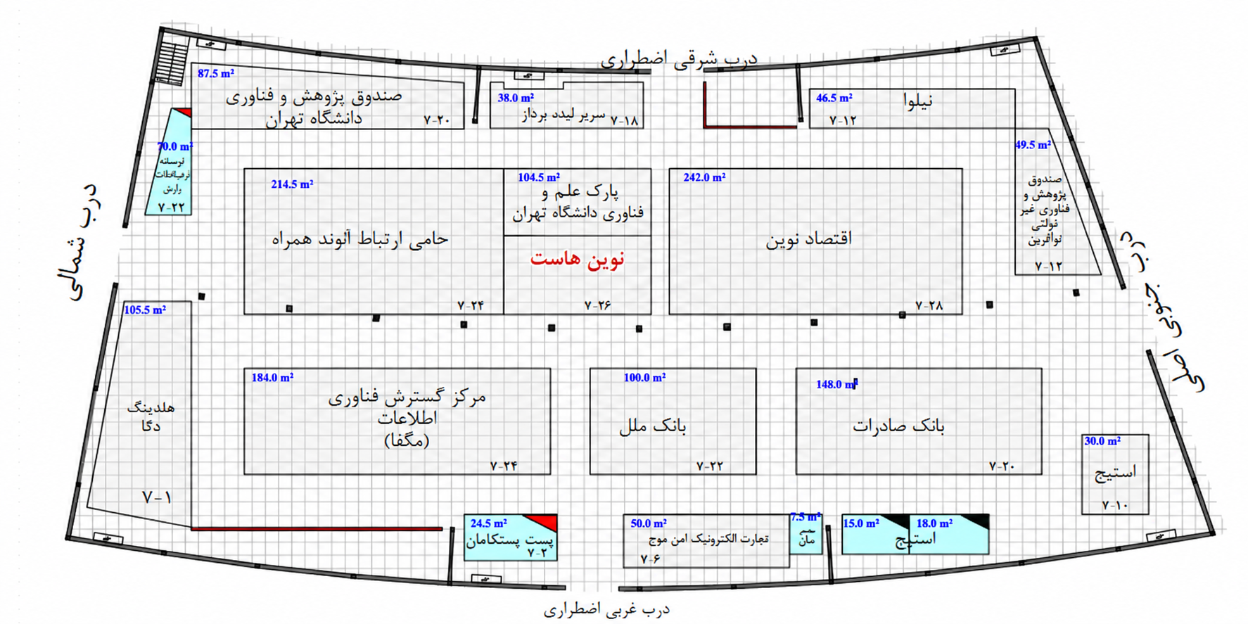 نقشه سالن شماره ۷ نمایشگاه الکامپ و محل غرفه نوین‌هاست