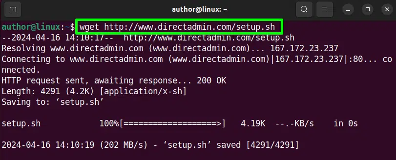 اسکریپت نصب DirectAdmin