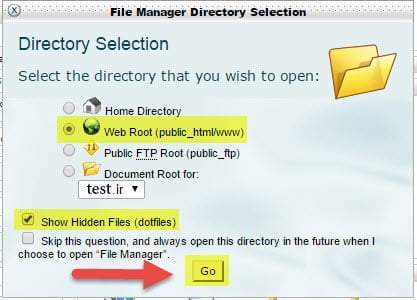 Show Hidden Files cpanel