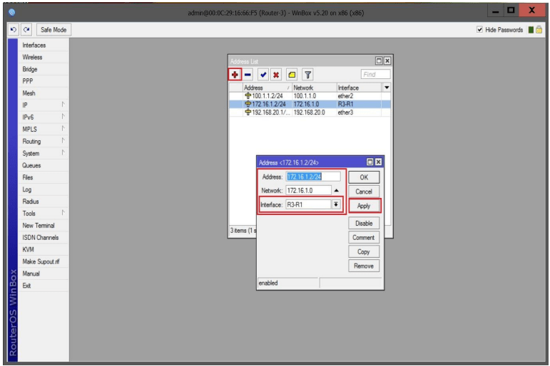 انتصاب IP به کارت شبکه مجازی در روتر R3