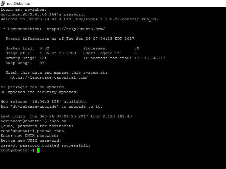 ایجاد یوزر روت در اوبونتو