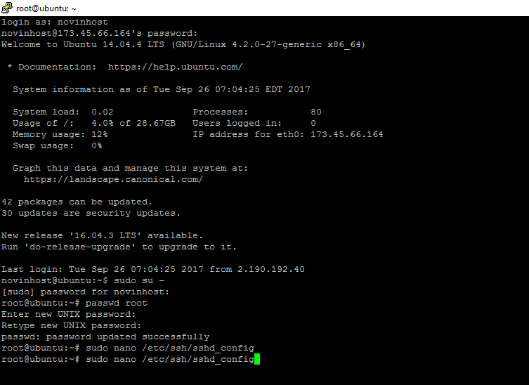 ایجاد یوزر روت در اوبونتو