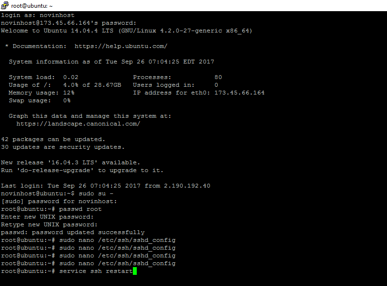 ایجاد یوزر روت در اوبونتو