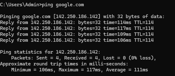پینگ در ویندوز