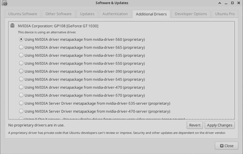 نصب درایور انویدیا در اوبونتو