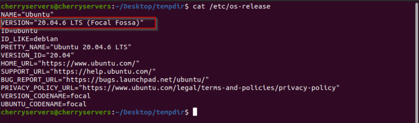 چک کردن نسخه ubuntu