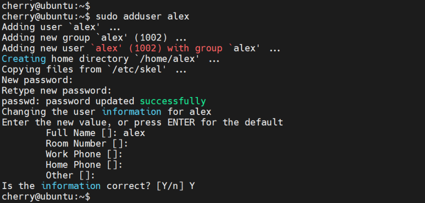 ایجاد یوزر در لینوکس