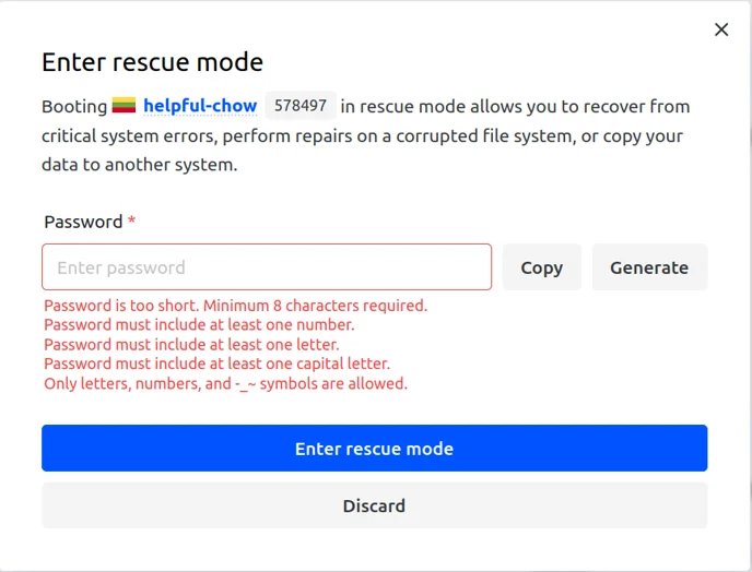 بازیابی رمز root