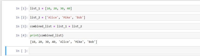 ترکیب دو لیست در پایتون